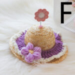 Pet Cute Knitted Straw Hat Flower Hat Cat Dog Photo Props - Image 6