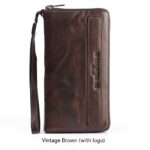 Men's Handmade Sheepskin Retro Long Wallet - Image 4