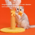 Resilient Sisal Vertical Cat Scratching Post Durable Crumb Free Chicken Strip Design Spring Ball At The End For Self-Entertainment And Climbing Fun, For Indoor Cats And Adult - Image 5
