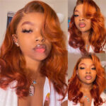 Ginger Body Wave Lace Front Wig In Stock Orange Big Wave Lace Headgear - Image 2