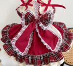 Princess Lolita Dress With Pet Bow Plaid Lace - Image 2