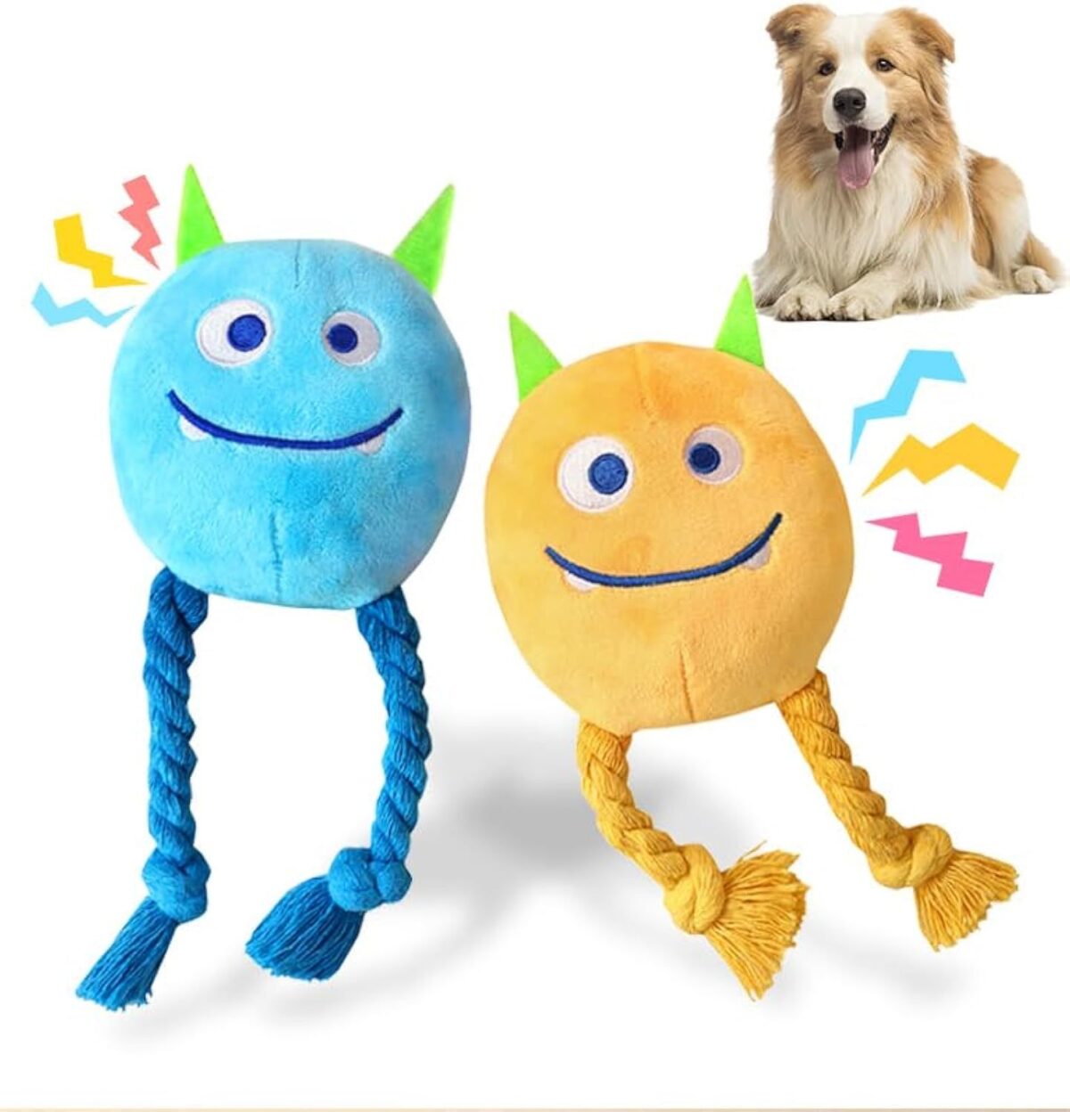 Dog Toys For Small Dogs Puppy Toys To Keep Them Busy - Squeaky Rope Plush Dog Toys For Small And Medium Breed - Image 1