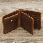 Men Crazy Horse Leather Money Card Bag Leather Wallet - Image 7
