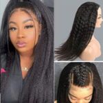 U-shaped headgear, real wig, natural color smooth hair - Image 4