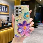 Luxury Rhinestone Oil Painting Flower Phone Case Lens Fine Hole All Inclusive - Image 6