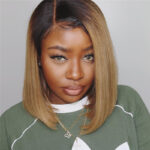 12 Inch Short Gradient Honey Blonde Wig - Image 7