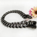 Stainless Steel Casting Sub-Black And White Diamond Dog Necklace Dog Necklace - Image 3