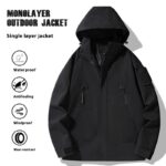 Single-layer Outdoor Shell Jacket Thin Windproof Waterproof Mountaineering Suit - Image 2