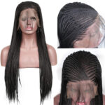 Braided Wigs Synthetic Lace Front Wig Black - Image 4