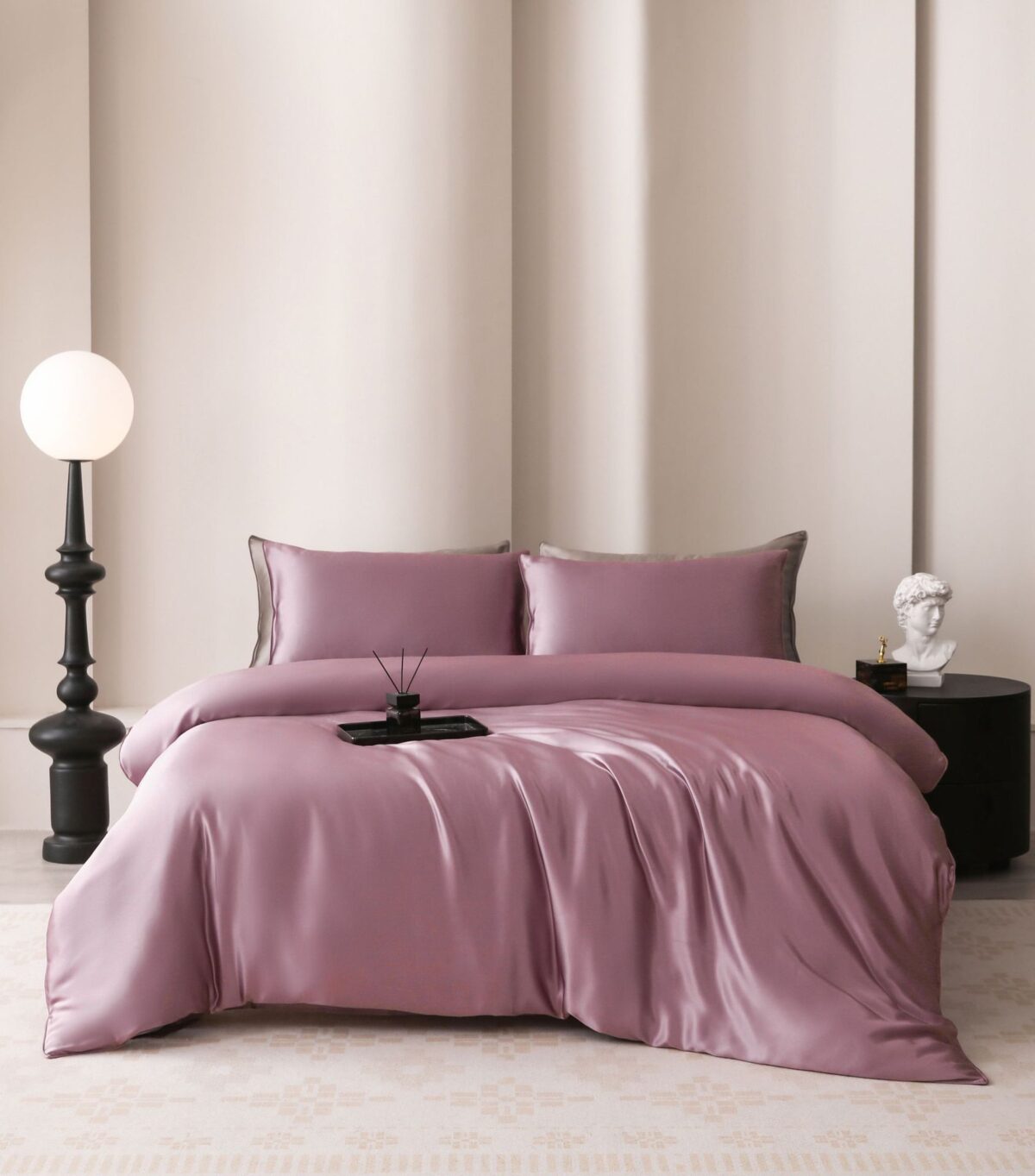 Silk Four-piece Set 19 M Pure Color Pillowcase - Image 7