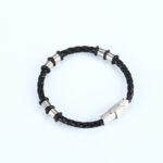 Stainless Steel Woven Leather String Couple Bracelet - Image 5