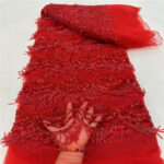Tassel Bead Tube Lace Fabric Wedding Dress - Image 3
