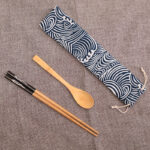 Wooden Chopsticks Spoon Set Travel Portable Tableware - Image 3