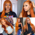 Dark Orange Straight Headgear Wig Straight Headgear - Image 3