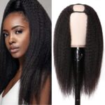 U-shaped headgear, real wig, natural color smooth hair - Image 3