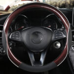 Car Steering Wheel Cover Round Handle Cover Carbon Fiber Texture - Image 3