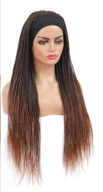 European And American Ice Silk Hair With Turban Wig Three-strand Braid Brazilian Hook Stretch Net - Image 3