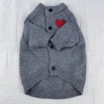 Dog Cat Autumn And Winter Warm Pet Sweater Small And Medium Solid Color Cardigan - Image 5