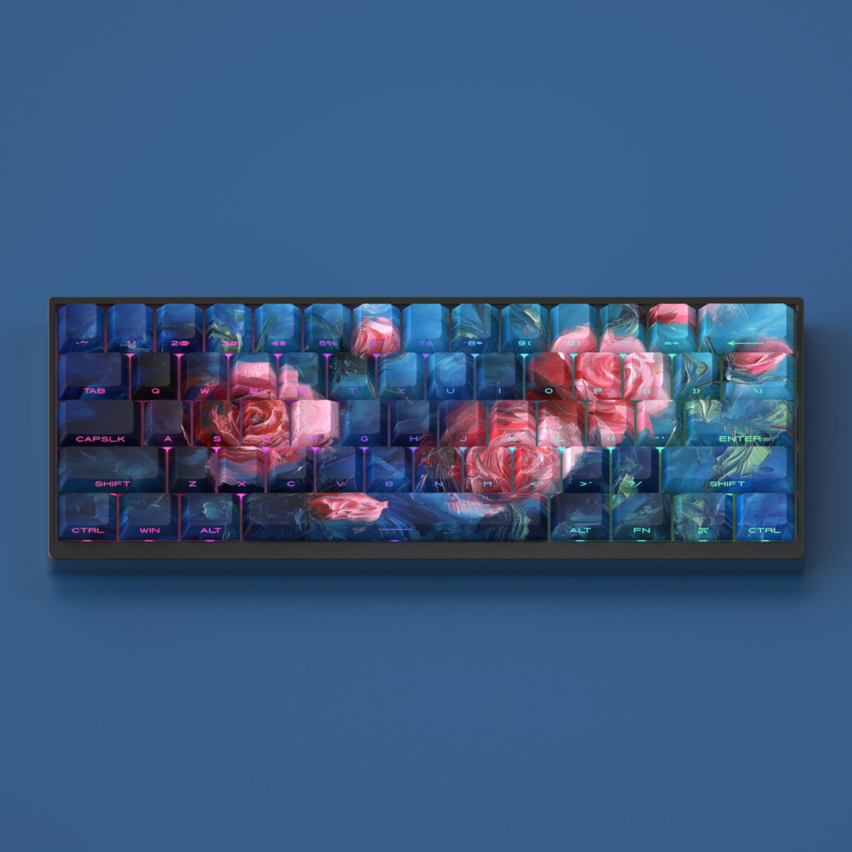 Oil Painting Style Side Carving Transparent Original PBT Atk68 Key Cap - Image 1