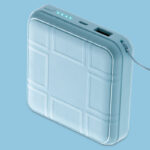 Leather Patterned Square Mini Compact Square Power Bank - Image 5