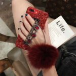 Compatible with Apple , Diamond hair ball bracelet phone case - Image 3
