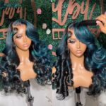 Blue Green Highlight Piano Color Big Wave Wig - Image 7