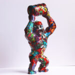 Colored King Kong Bucket Gorilla Sculpture Ornament