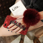 Compatible with Apple , Diamond hair ball bracelet phone case - Image 5