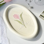 Common Calla Tulip French Relief Ceramic Plate Tableware - Image 6