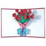 Rose Bouquet Paper Carving Birthday Blessing Small Card Greeting Card - Image 4