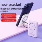 Magnetic Suction With Bracket Wireless Charger Portable 5000mAh Mobile Power Supply - Image 2