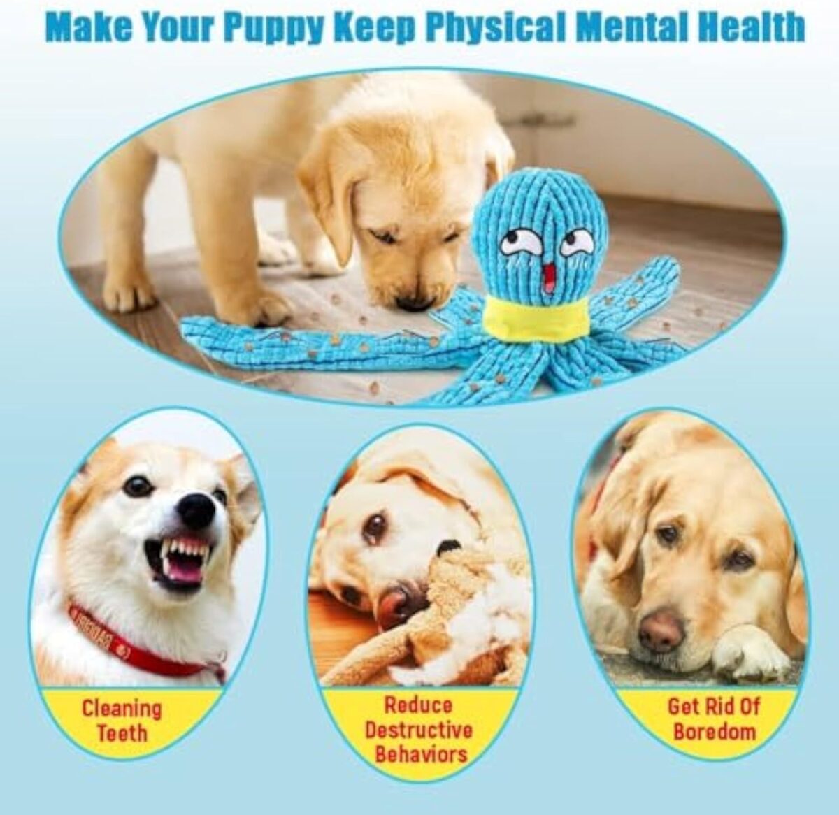 Squeaky Dog Toy,Octopus Sniffing Dog Toys, Plush Interactive Puzzle Dog Toys With Soft Fabric Crinkle For Large, Medium, Small Sized Dog, Relieve Stress, Encourage Natural Foragin,Best Dog Boredom Toy - Image 5