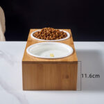 Ceramic dog bowl on bamboo table - Image 5