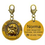 New dog identity card custom lettering tag Jin Mao Teddy dog bronze dog anti-lost pet brand - Image 7