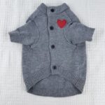 Dog Cat Autumn And Winter Warm Pet Sweater Small And Medium Solid Color Cardigan - Image 8