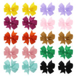 20 60pcs 3 Inches Boutique Grosgrain Ribbon Pinwheel Hair Bows For Baby Girls, Toddler Bows Hair Clip Birthday Gifts In Pair - Image 4