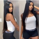 Women's Fashion Simple Human Hair Straight Wig - Image 4