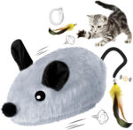 Interactive Cat Toys Mouse For Indoor Cats Rechargeable LED Cat Mouse Toy Feather Bell Tail Lifelike Electric Automatic Moving Mouse Cat Toy For All Breeds Cat Boredom Exercise - Image 9