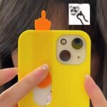 Funny Spoof 3D Printing Sliding Middle Finger Phone Case Toy - Image 2