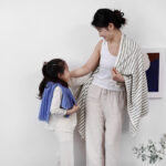 Parent-child Large Rhombus Striped Long-staple Cotton Yarn-dyed Household Towels Bath - Image 3
