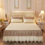 Quilted Lace Bed Skirt Thickened Plus Cotton Bedspread Single Piece Simmons Bed Cover Bed Circumference 1.8m Bed - Image 4