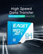 EAGET T1 Micro SD Card 64GB 32GB 16GB Memory Card 128GB TF Card Class10 UHS-I 80MB S Microsd   Memory Card For Smartphone