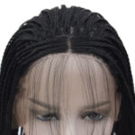 African Chemical Fiber Wig, Front Lace 3-strand Pigtail Headgear - Image 2