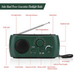 AM FM Solar LED Flashlight Hand Crank Rechargeable Radio - Image 6
