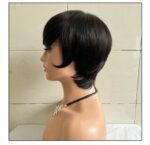 Short Straight Wig Women's Short Hair Head Cover Real Human Hair - Image 6