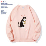 Women's Fashionable Solid Color Printed Long Sleeved Sweatshirt - Image 9