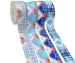 Digital Printing Ribbon Bow Handmade Webbing Satin Gradient Plaid - Image 3