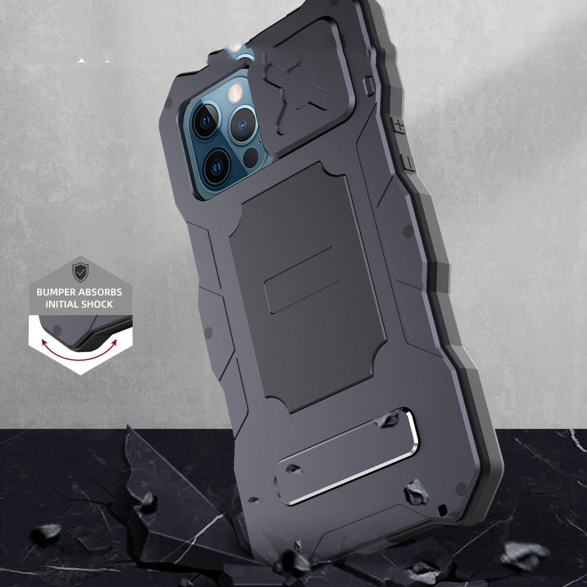 Metal Anti-drop With Bracket Three-proof Mobile Phone Case - Image 2