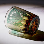 Handmade Carved Peacock Crystal Glass Whiskey Shot Glass - Image 3