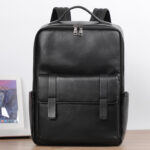 Large Capacity Men's Leather Computer Backpack - Image 2